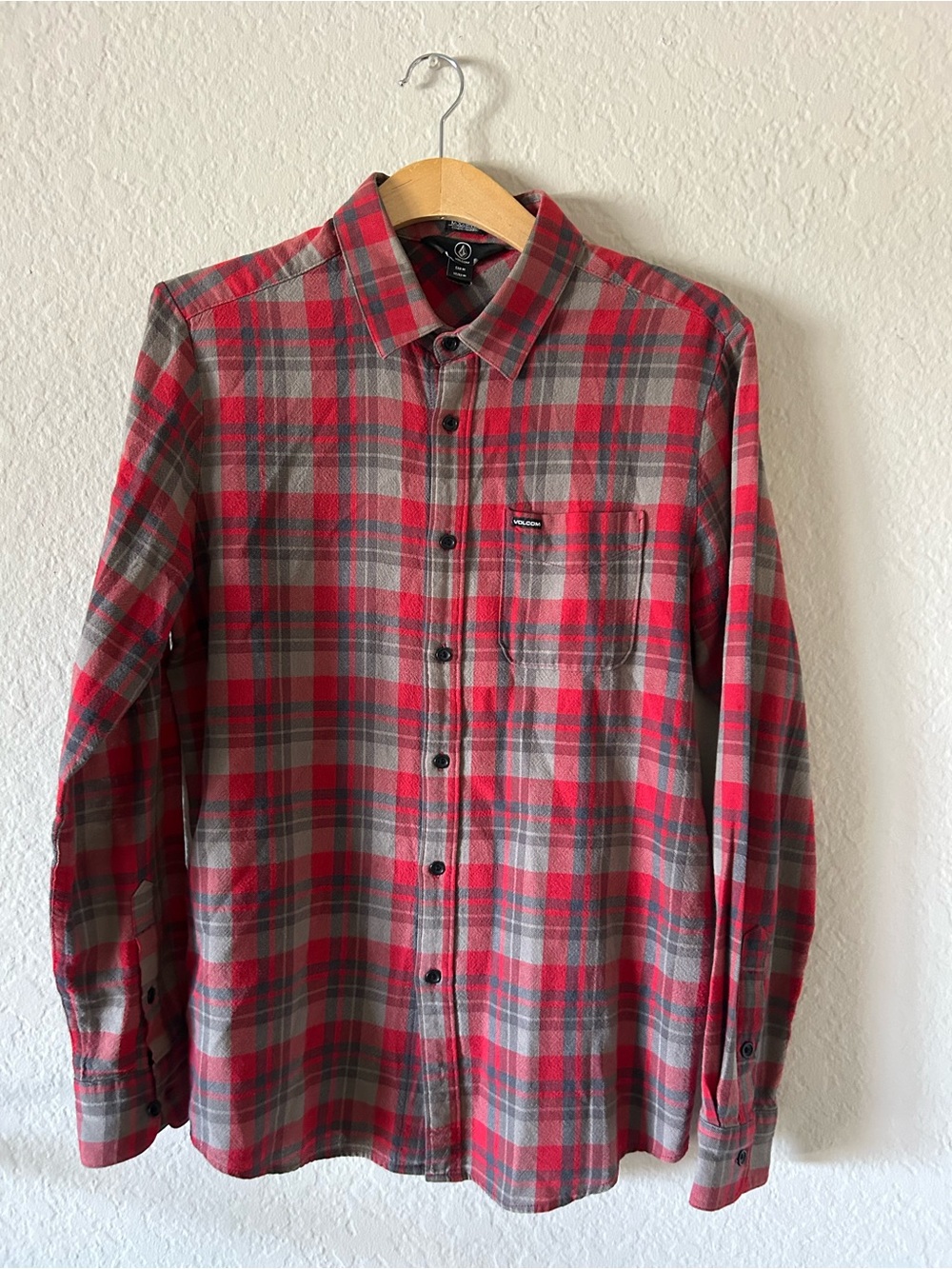 Volcom Red & Gray Flannel Shirt - Men's